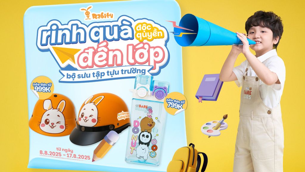 TSẮM ĐỒ BACK TO SCHOOL, RINH NGAY NÓN BẢO HIỂM ĐỘC QUYỀN TRỊ GIÁ 255K CỦA NHÀ THỎ