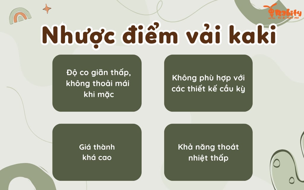 Một số nhược điểm của vải kaki