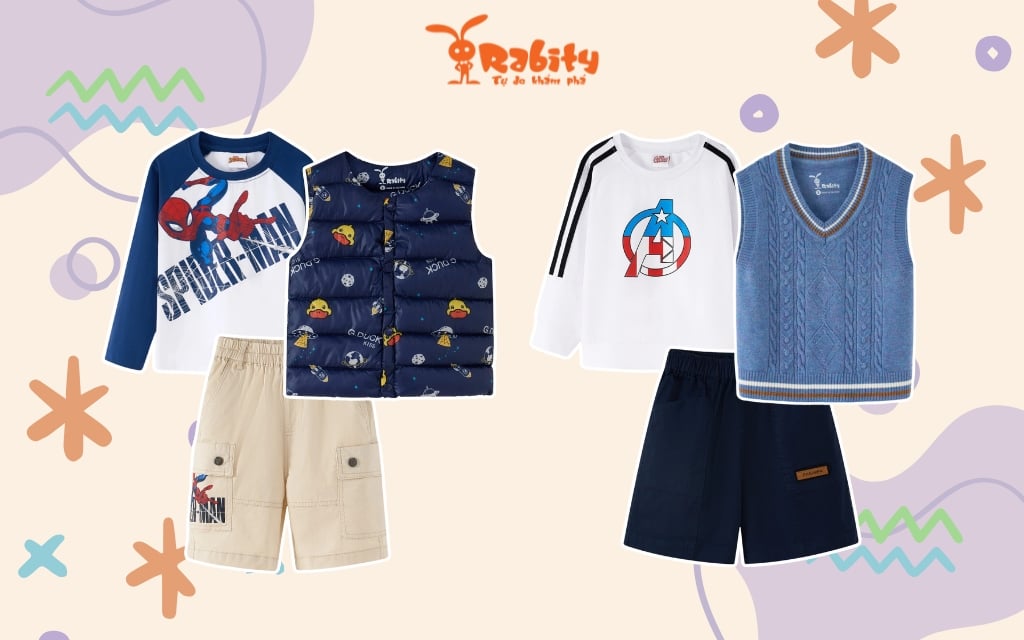 Áo gile phao/ len phối cùng áo dài tay và quần short