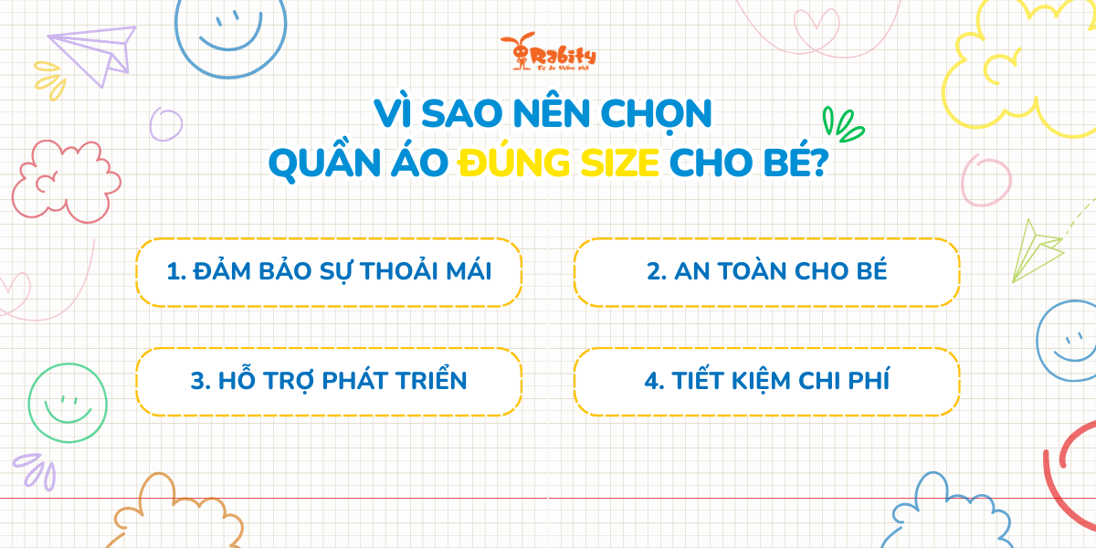 Vì sao nên chọn size quần áo đúng cho bé