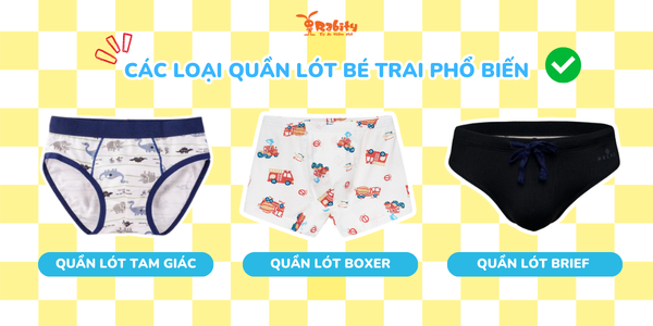 Các loại quần lót bé trai phổ biến