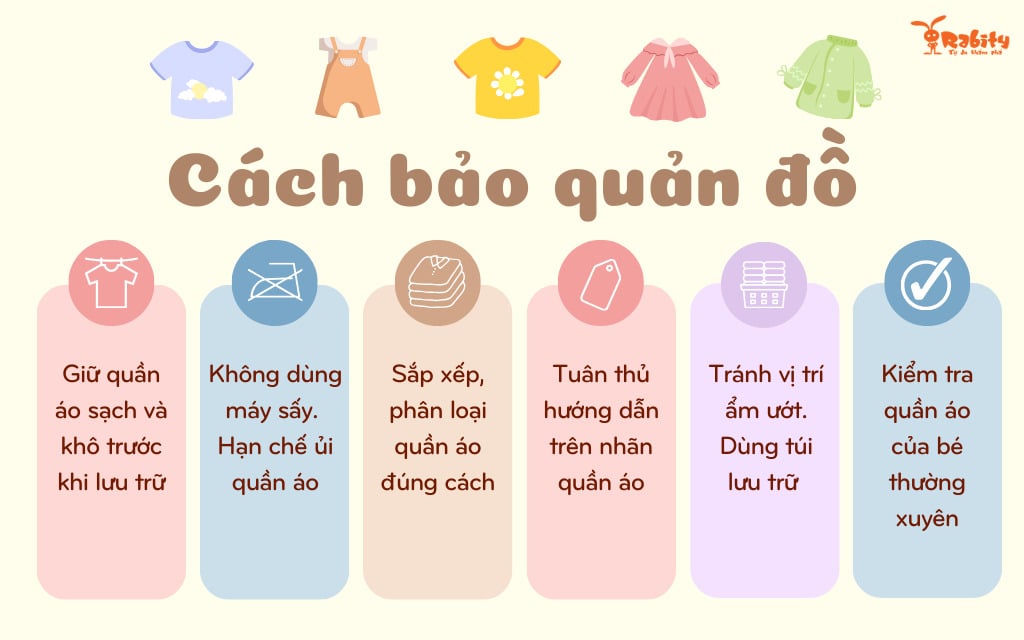 Cách bảo quản quần áo trẻ em bền lâu