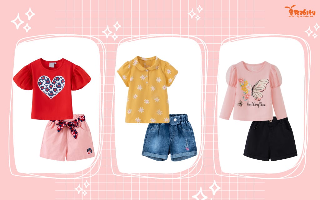 Những chiếc quần short bé gái đa năng phối đa dạng outfits