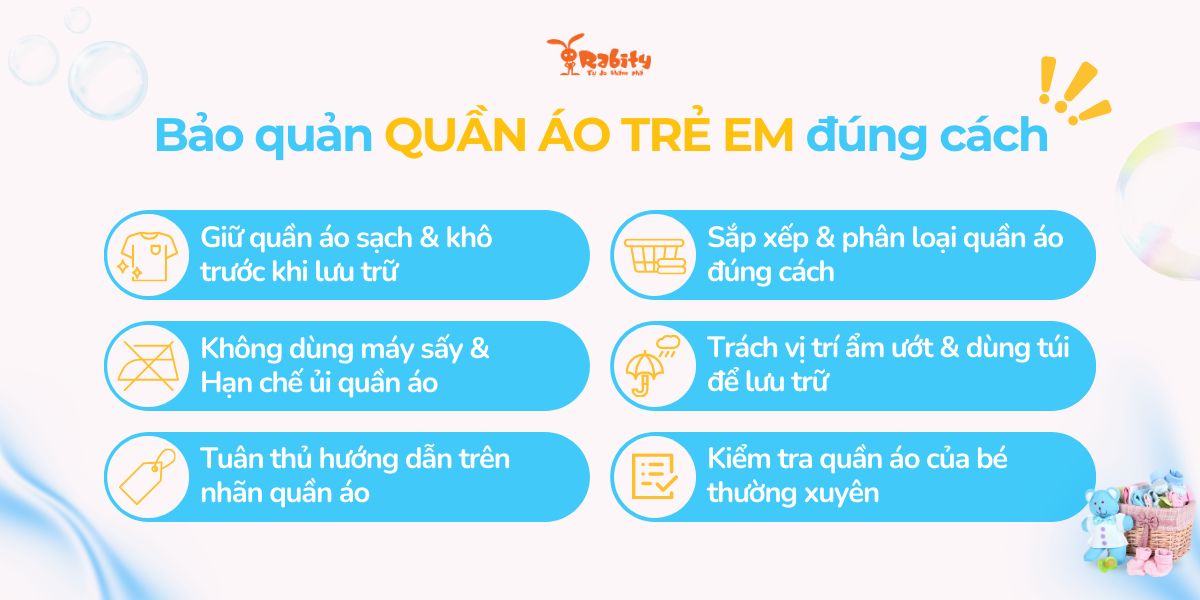Cách bảo quản quần áo trẻ em đúng cách, đơn giản