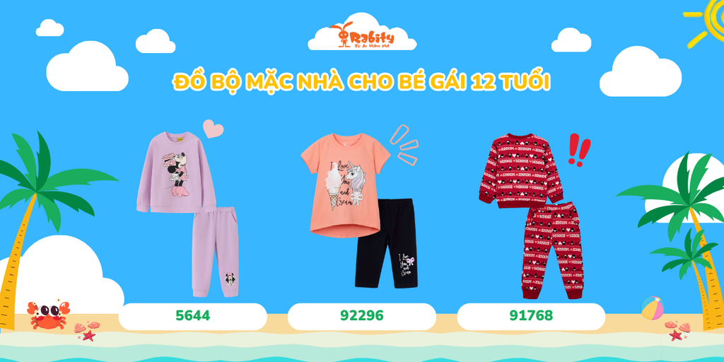 Đồ bộ mặc nhà cho bé gái 12 tuổi