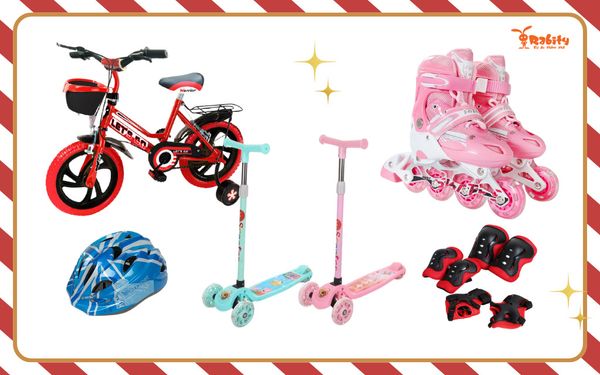 Tặng quà noel cho bé với Xe đạp, xe scooter hay giày trượt patin cho bé