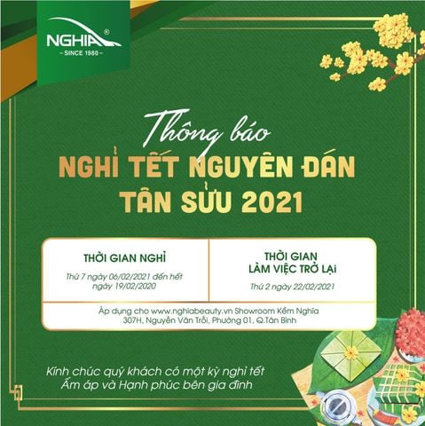 THÔNG BÁO LỊCH NGHỈ TẾT NGUYÊN ĐÁN NĂM 2021