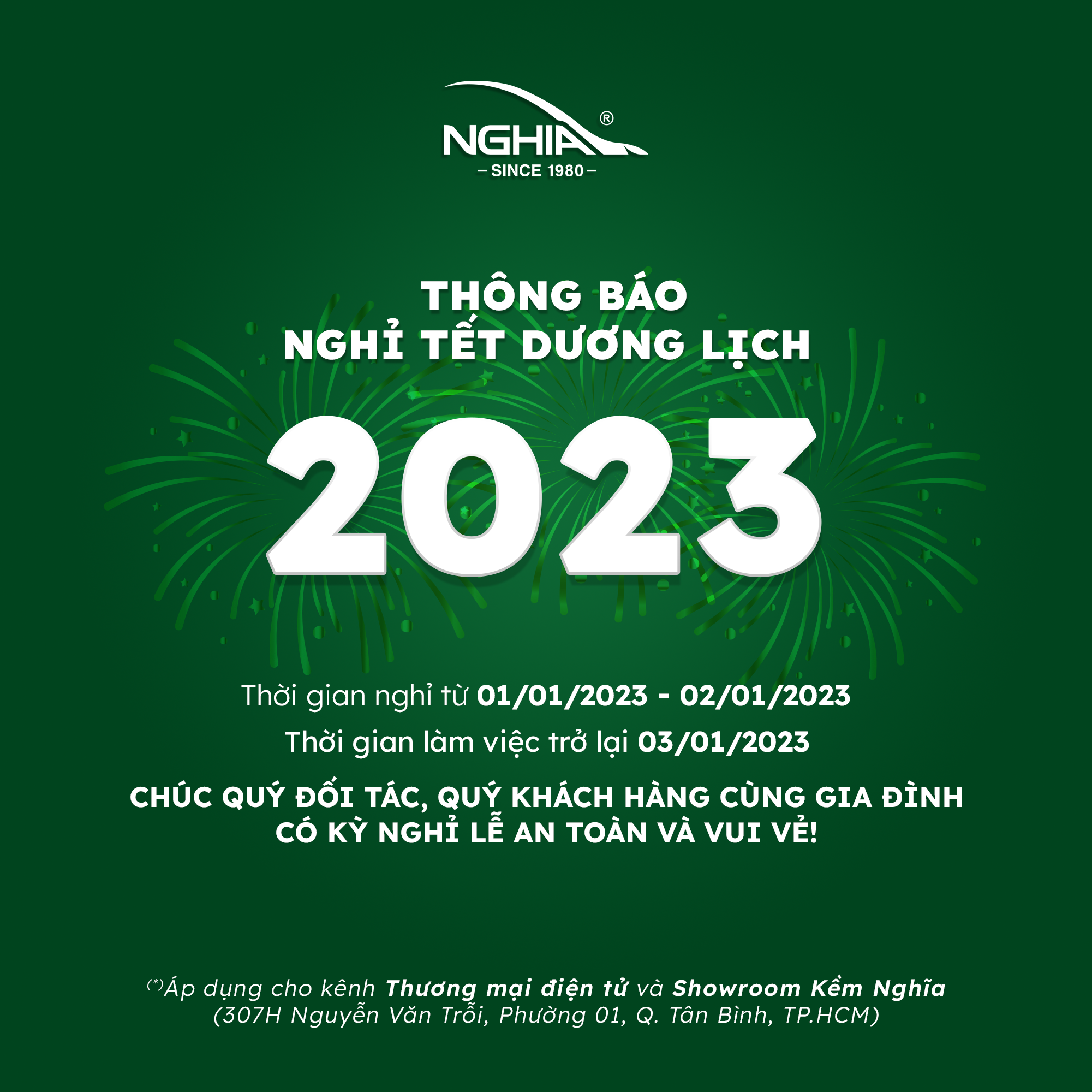 📣THÔNG BÁO LỊCH NGHỈ TẾT DƯƠNG LỊCH NĂM 2023 📣