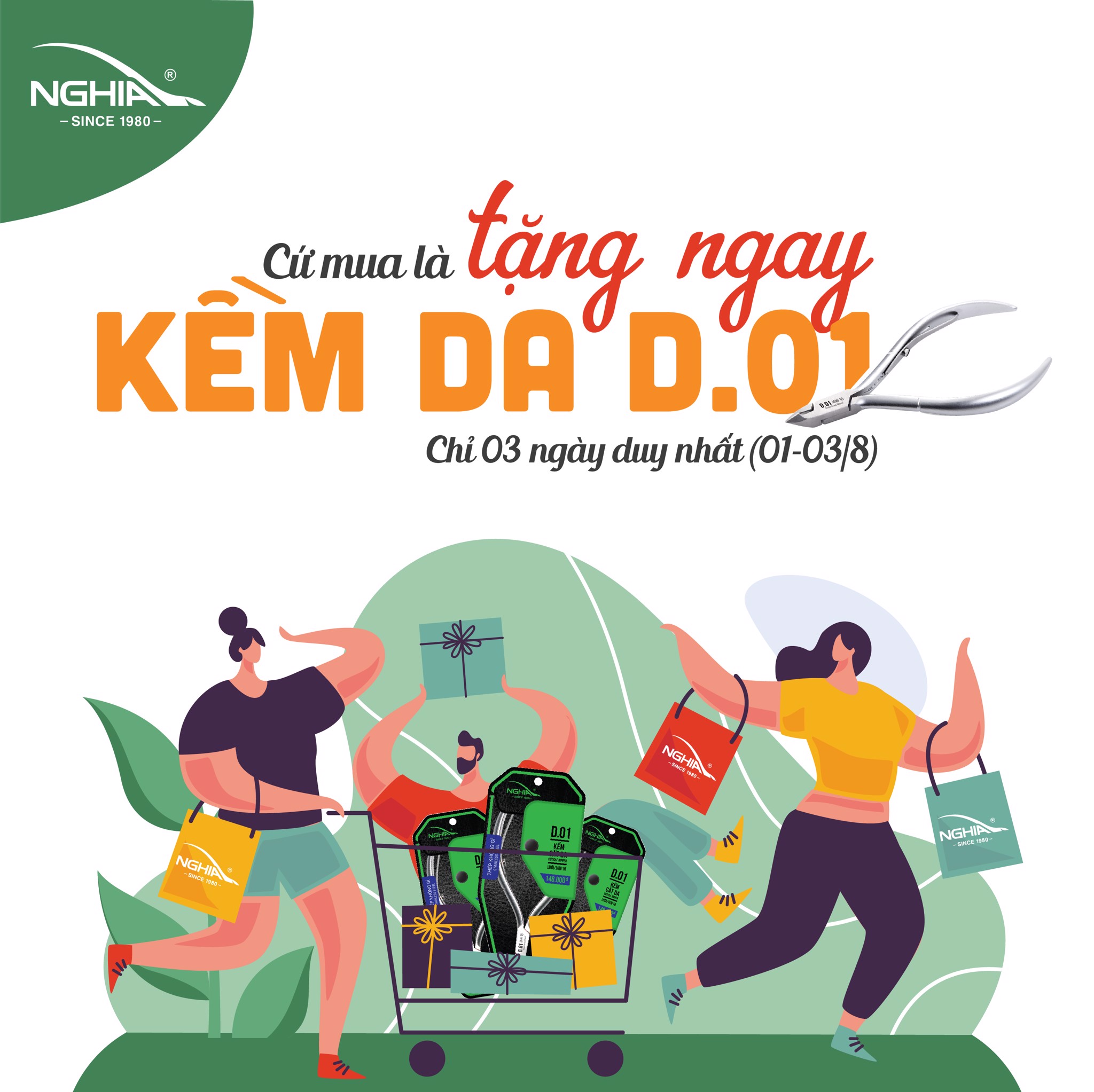 CTKM Tháng 8 Tặng Kềm D01