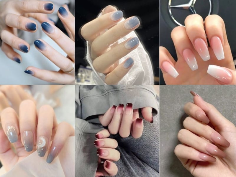 Mẫu nail Ombre nhẹ nhàng