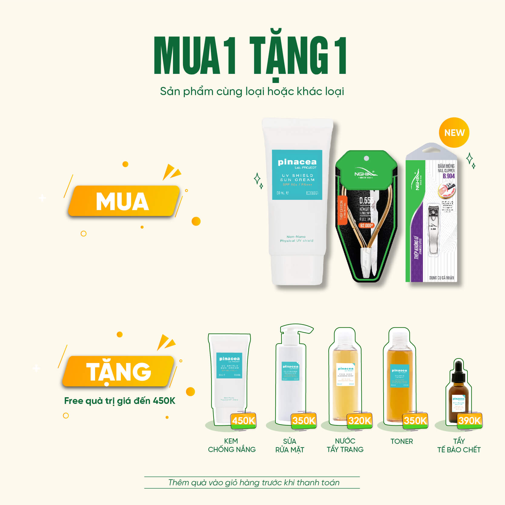 Ưu đãi Mua 1 tặng 1 - Combo Kềm Nghĩa x Pinacea