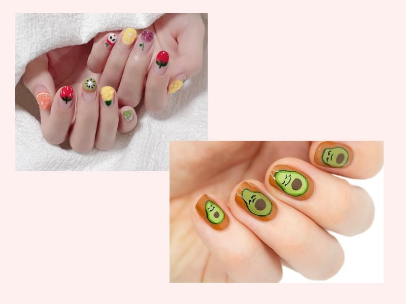 Mẫu nail trái cây dễ thương