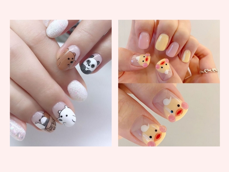 Mẫu nail động vật dễ thương