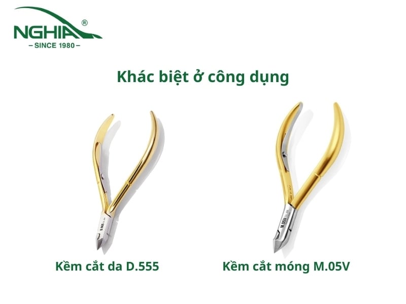 Kềm cắt da và kềm cắt móng có mục đích sử dụng khác nhau