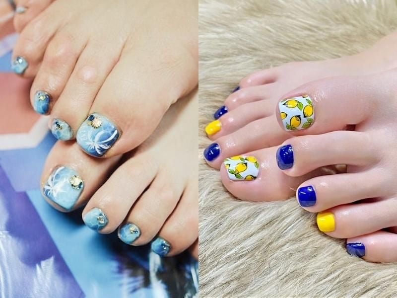 Mẫu nail chân đi biển