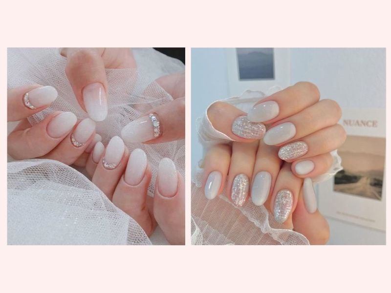 Mẫu nail cô dâu nhẹ nhàng