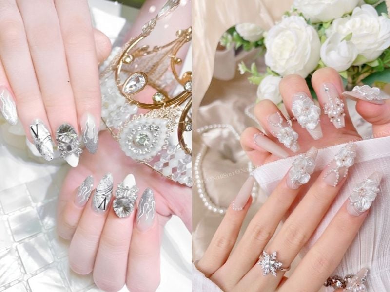 Mẫu nail cô dâu sang chảnh