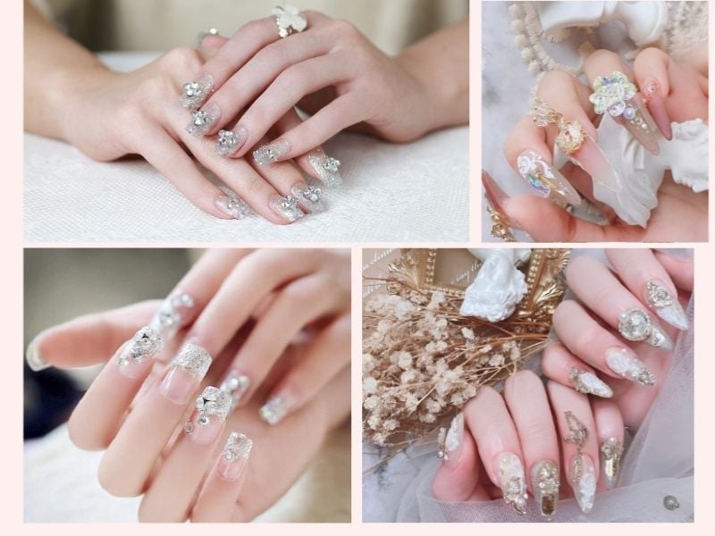 Mẫu nail cô dâu sang chảnh