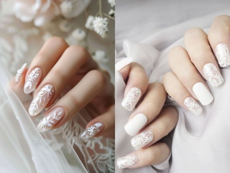 Mẫu nail cô dâu French Manicure