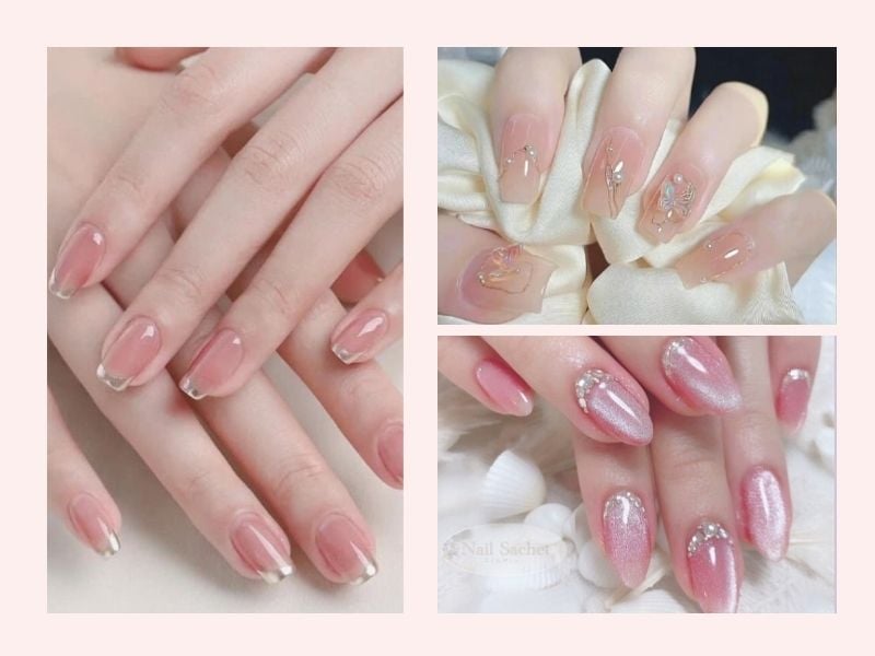 Mẫu nail mắt mèo hồng nữ tính