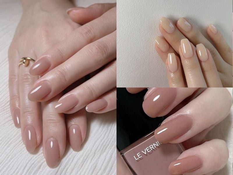 Mẫu nail màu nude nhẹ nhàng sang trọng