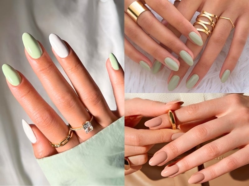 Mẫu nail màu pastel đơn giản cá tính