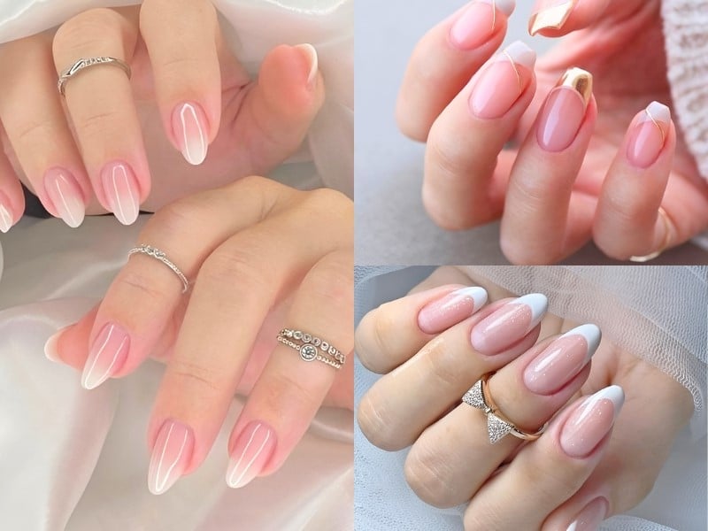 Nail cô dâu French Manicure tinh tế