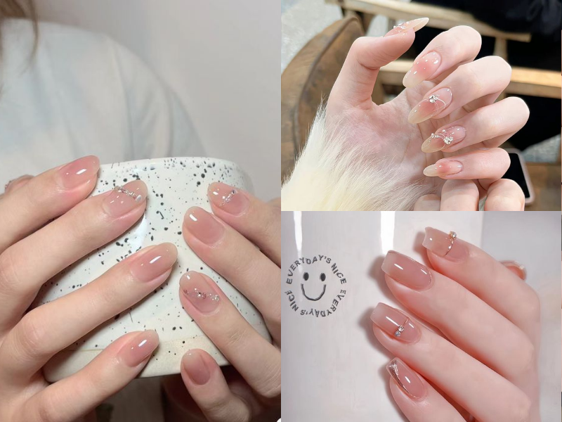 Nail cô dâu đơn giản nhẹ nhàng