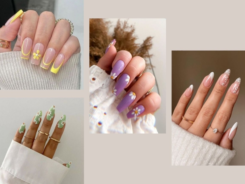 Mẫu nail dễ thương cho móng dài