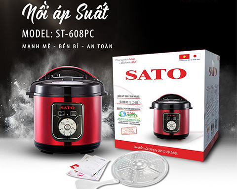 Nồi áp suất đa năng SATO ST-608PC – Mạnh mẽ, bền bỉ, an toàn