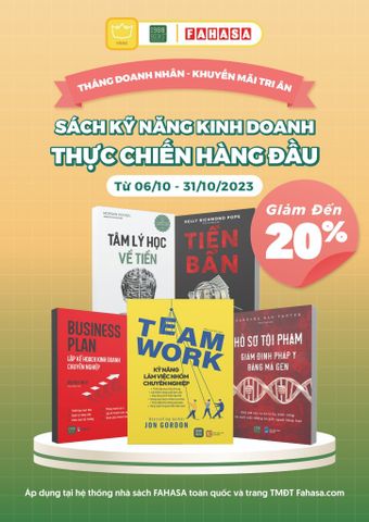 1980BOOKS CÙNG FAHASA TRIỂN KHAI CHƯƠNG TRÌNH ƯU ĐÃI 20% SÁCH KỸ NĂNG KINH DOANH NHÂN DỊP THÁNG DOANH NHÂN
