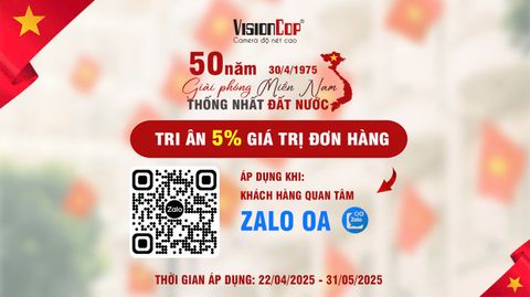 VISIONCOP TRI ÂN 5% GIÁ TRỊ ĐƠN HÀNG (Camera + Đầu ghi VisionCop)