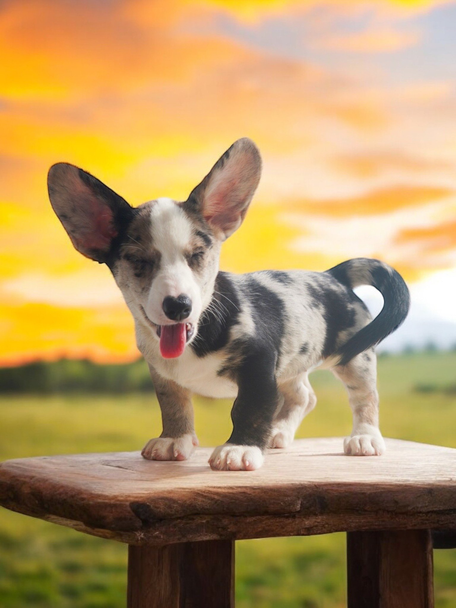 Chó corgi blue fashion merle