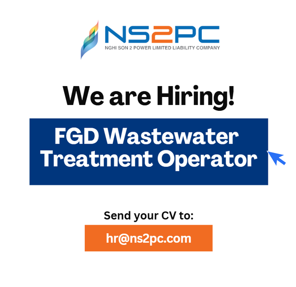 [JOB OPENING] FGD WASTEWATER TREATMENT OPERATOR