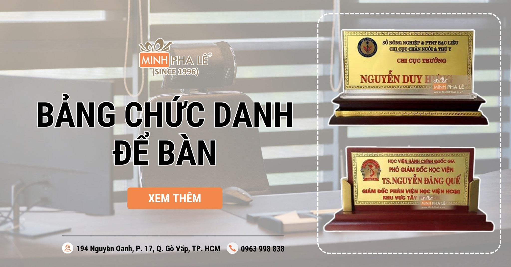 Bảng Chức Danh Để Bàn - Các Kích Thước Phổ Biến