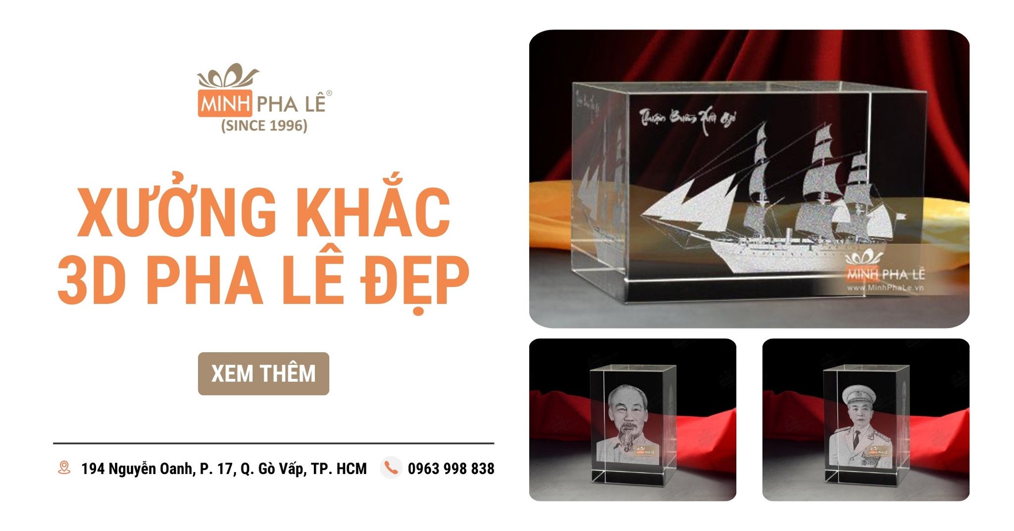 Top 3 Xưởng Khắc 3D Pha Lê Đẹp, Uy Tín Sài Gòn