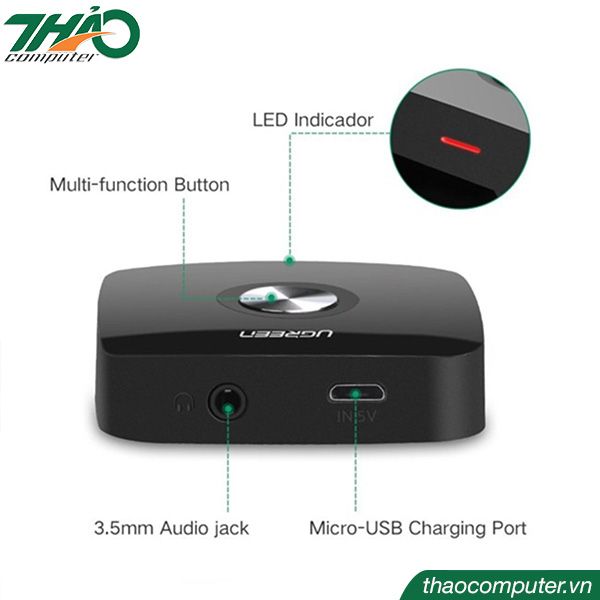 bo thu am thanh khong day bluetooth 4.1 ra rca ugreen 30445