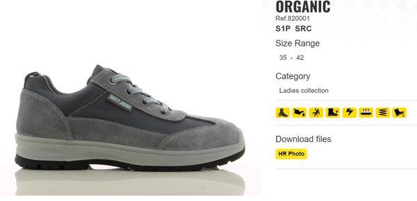 Giày bảo hộ nữ jogger organic S1P