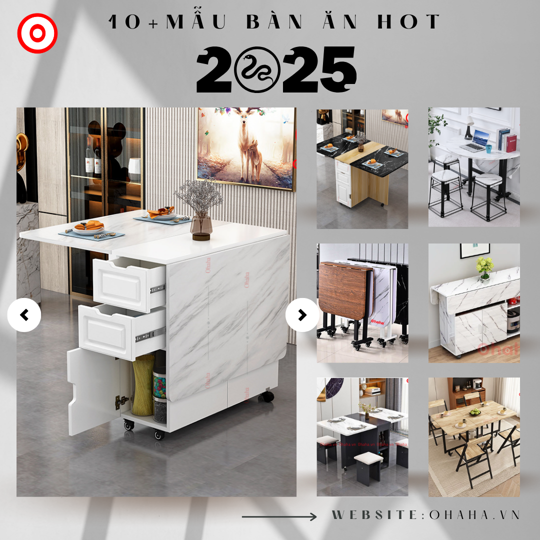 10+ Mẫu bàn ăn xếp gọn Siêu Hot trong năm 2025
