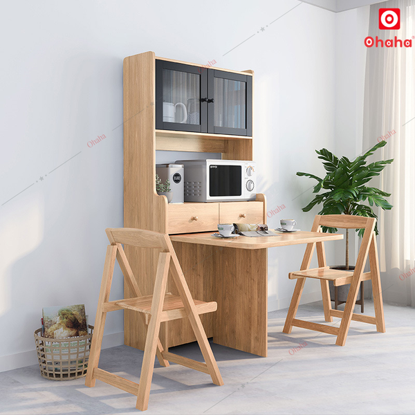 Bộ bàn ăn thông minh xếp gọn kèm hệ tủ đồ - BA028
