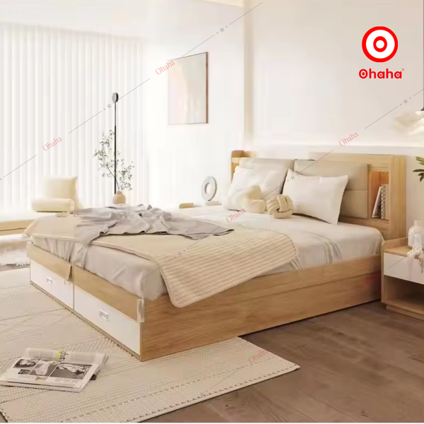 Giường ngủ gỗ cao cấp bọc nệm Ohaha - GN029
