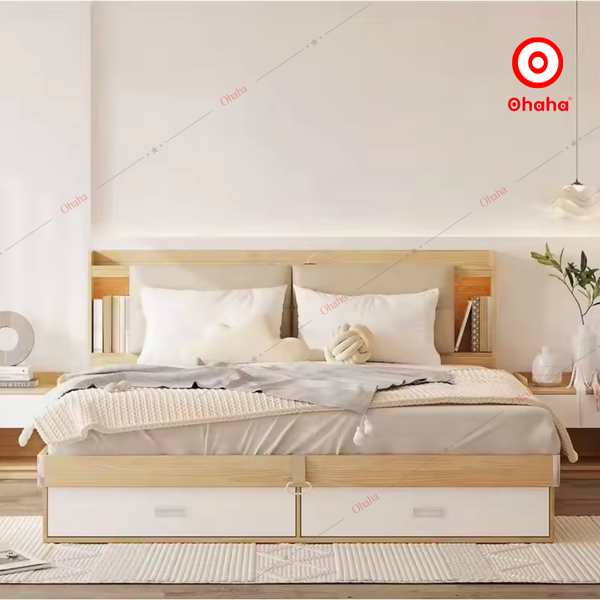Giường ngủ gỗ cao cấp bọc nệm Ohaha - GN029