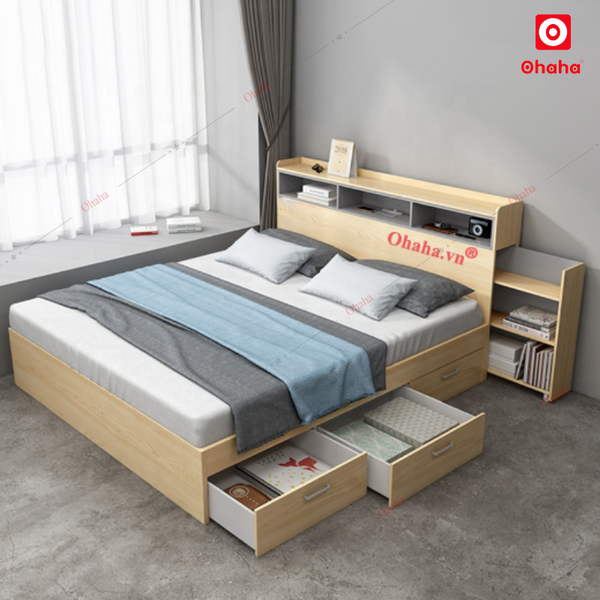 Giường ngủ gỗ công nghiệp cao cấp OHAHA - GC034