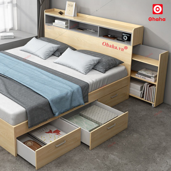Giường ngủ gỗ công nghiệp cao cấp OHAHA - GC034
