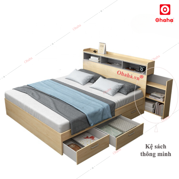 Giường ngủ gỗ công nghiệp cao cấp OHAHA - GC034