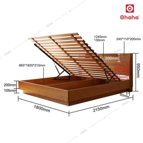 Giường ngủ gỗ công nghiệp cao cấp Ohaha - GC053