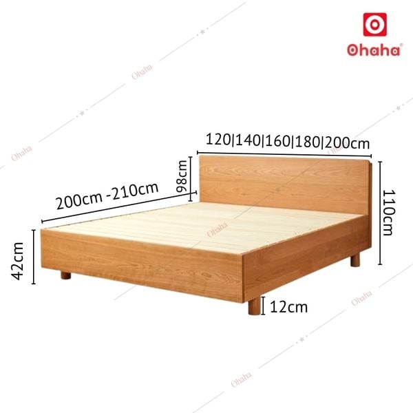 Giường ngủ gỗ công nghiệp cao cấp Ohaha - GC055