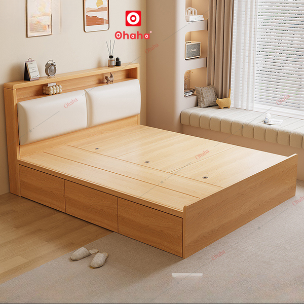 Giường ngủ gỗ công nghiệp bọc nệm Ohaha - GC058