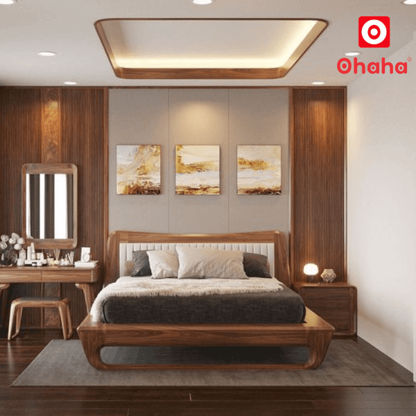 Giường ngủ gỗ óc chó cao cấp phong cách Cổ điển