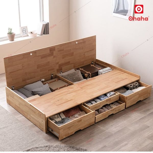 Giường ngủ gỗ tự nhiên cao cấp Ohaha GGTN001
